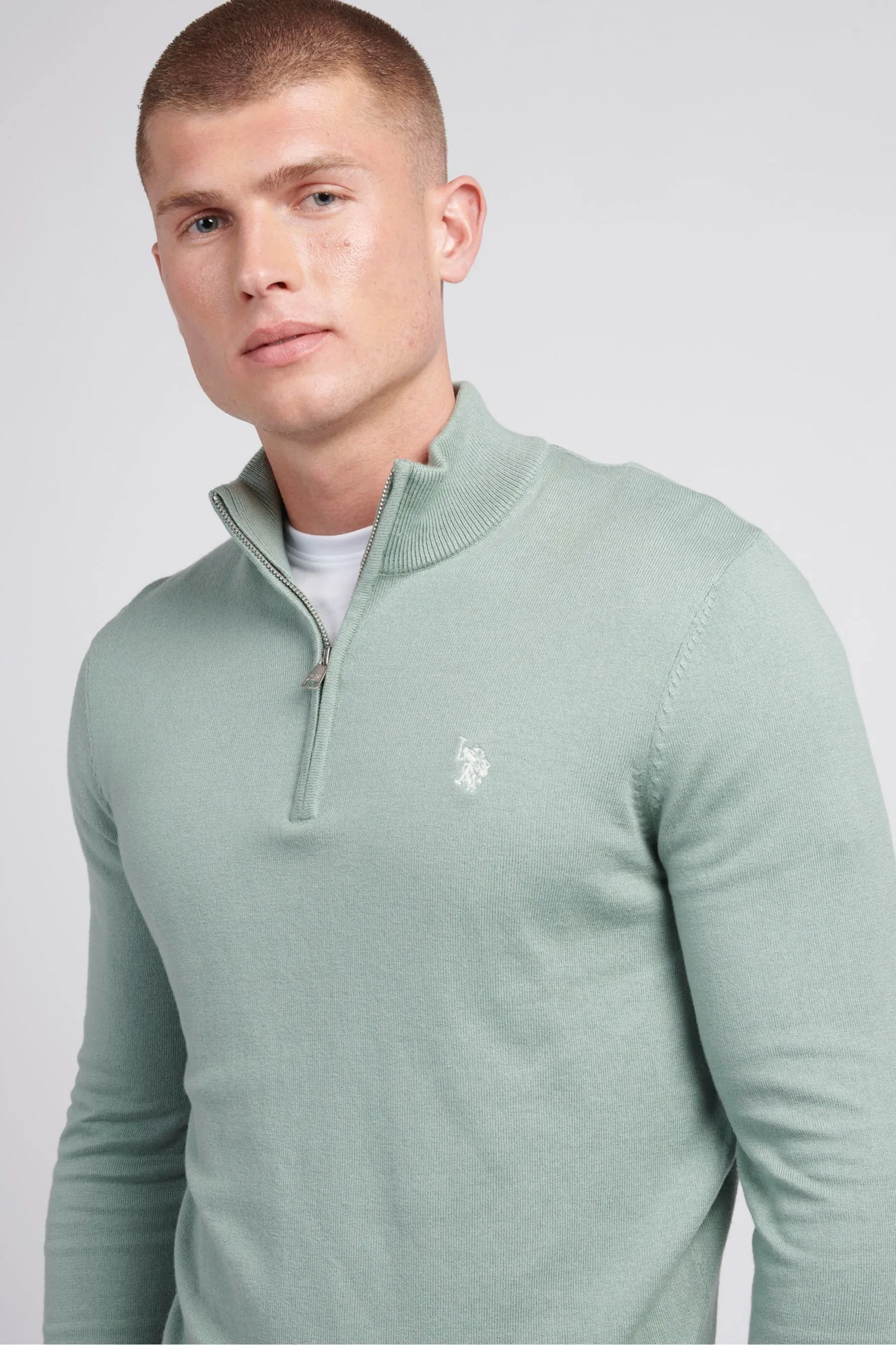 U.S. Polo Assn. Uomo regular Uomo - Fit Collo a imbuto  1/4 Zip Jumper    